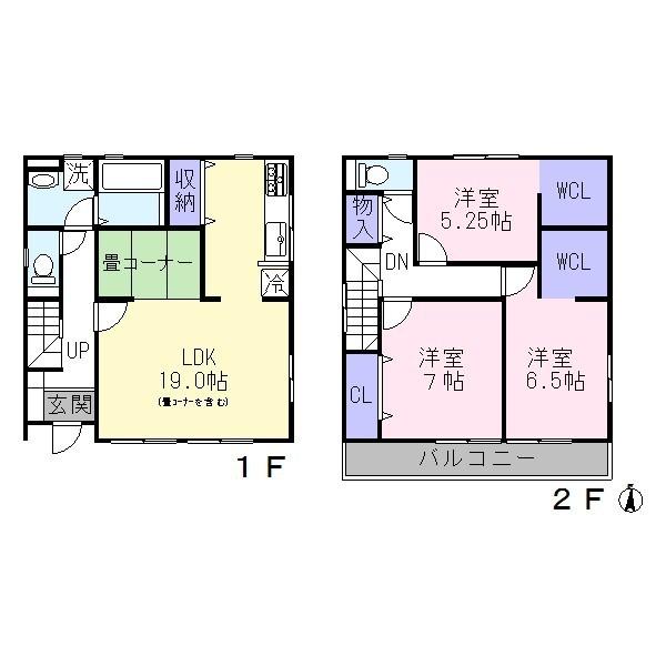 Floor plan. 31.5 million yen, 3LDK, Land area 138.69 sq m , Building area 98.55 sq m