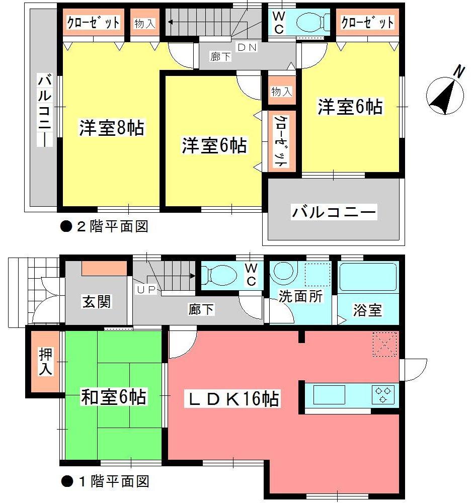 Floor plan. (1 Building), Price 39,900,000 yen, 4LDK, Land area 185.27 sq m , Building area 98.82 sq m