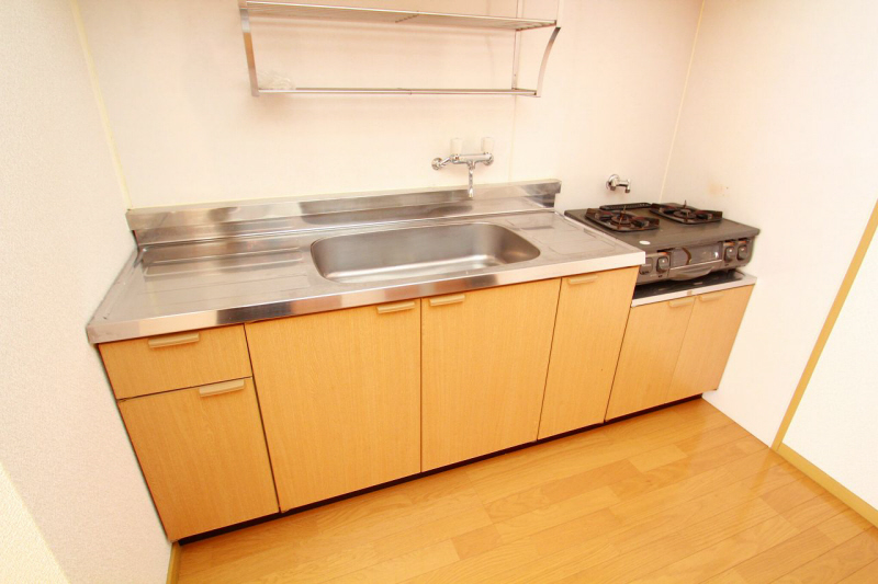 Kitchen. Two-burner stove marked with kitchen. 