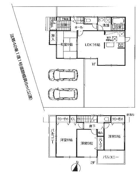 Floor plan. (1 Building), Price 39,900,000 yen, 4LDK, Land area 185.27 sq m , Building area 98.82 sq m