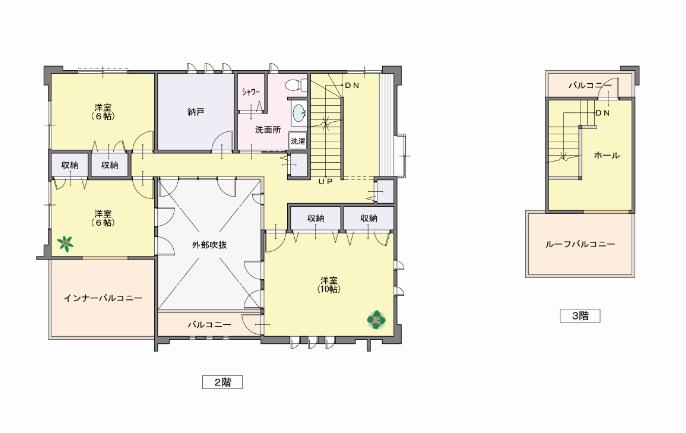 Floor plan. 59,900,000 yen, 4LDK + S (storeroom), Land area 229.89 sq m , Building area 175.14 sq m ceiling high, Building in a shared space is also substantial.