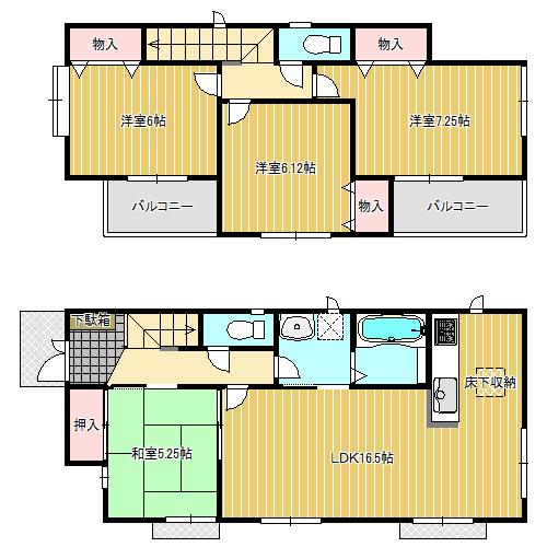Floor plan. (B Building), Price 26,900,000 yen, 4LDK, Land area 124.72 sq m , Building area 96.69 sq m