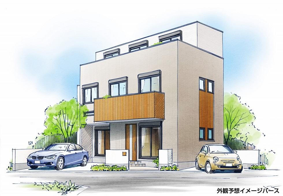 Rendering (appearance). Exterior - Rendering. Since the floor plan of all the living room facing south, Lighting window There is so much a lot on the south side.
