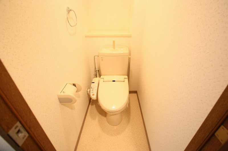 Toilet. Restroom with a clean feeling with a warm water washing toilet seat.