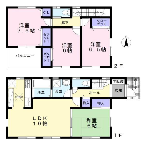 Floor plan. (3 Building), Price 33,300,000 yen, 4LDK, Land area 168.15 sq m , Building area 98.82 sq m