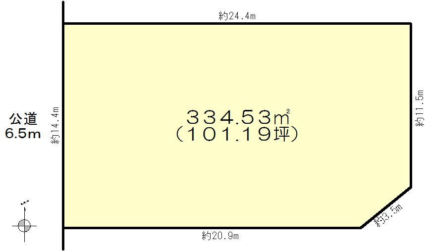 Compartment figure. Land price 64,800,000 yen, Land area 334.53 sq m