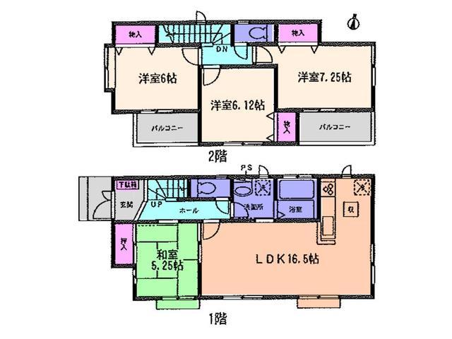 Floor plan. 26,900,000 yen, 4LDK, Land area 124.72 sq m , Building area 96.69 sq m