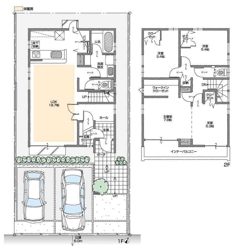 Floor plan. (A Building), Price 42,500,000 yen, 4LDK+2S, Land area 141.38 sq m , Building area 108.21 sq m