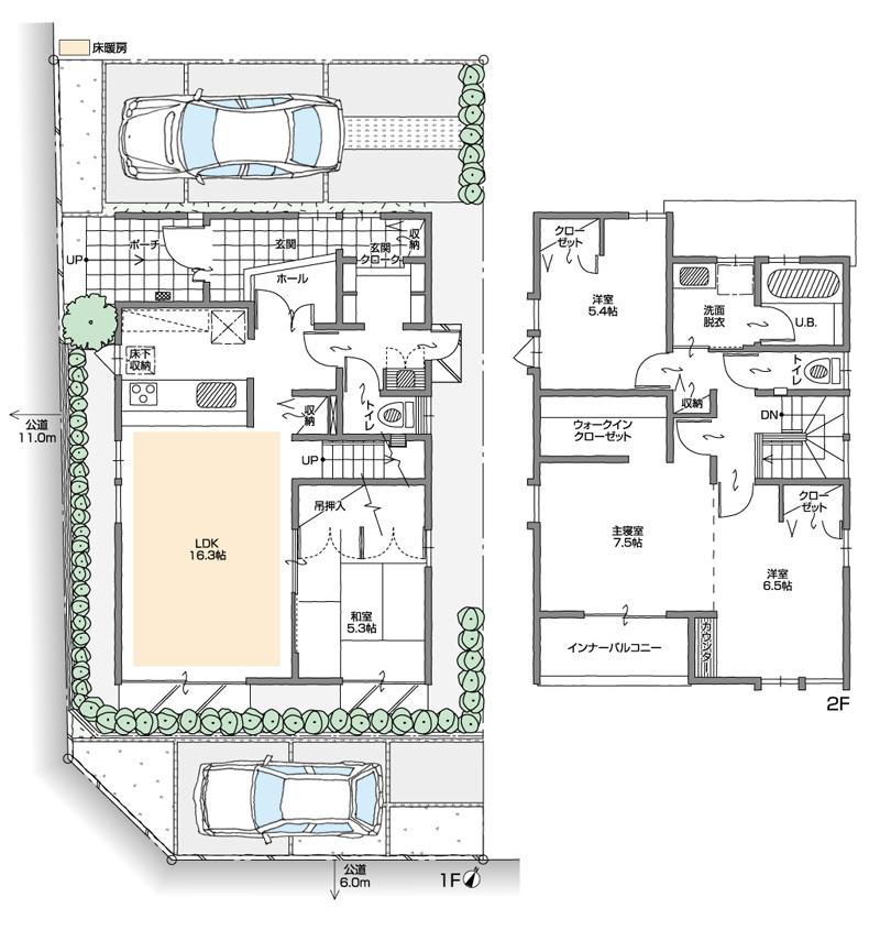 Floor plan. (B Building), Price 44,800,000 yen, 4LDK+2S, Land area 140.32 sq m , Building area 110.77 sq m