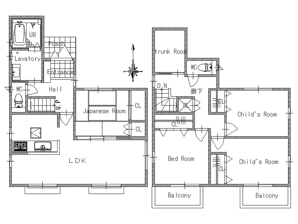 Other building plan example. Building plan example building price 18.1 million yen, Building area 104.35 sq m