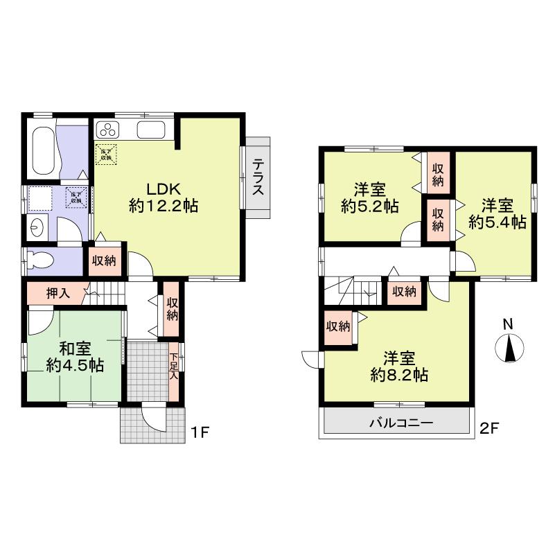 Floor plan. 35,800,000 yen, 4LDK, Land area 129.95 sq m , Building area 86.99 sq m 4LDK The room has become very carefully use.