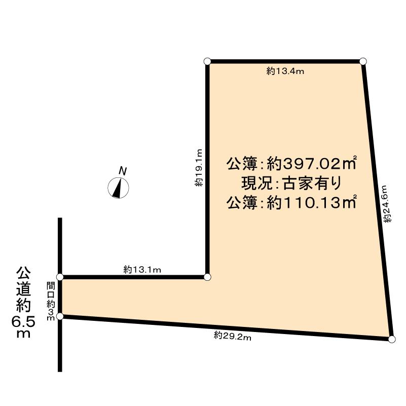 Compartment figure. Land price 55,800,000 yen, Land area 397.02 sq m