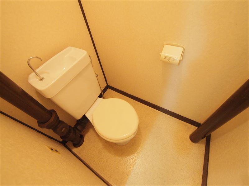 Toilet. Warm water washing toilet seat can be attached