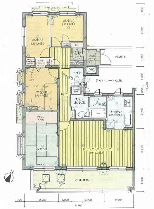 Floor plan. 4LDK, Price 18,800,000 yen, Occupied area 79.93 sq m , Balcony area 18.43 sq m