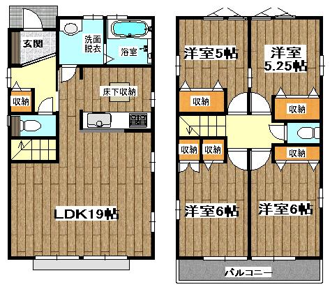 Floor plan. 38,600,000 yen, 4LDK, Land area 151.43 sq m , Building area 95.53 sq m