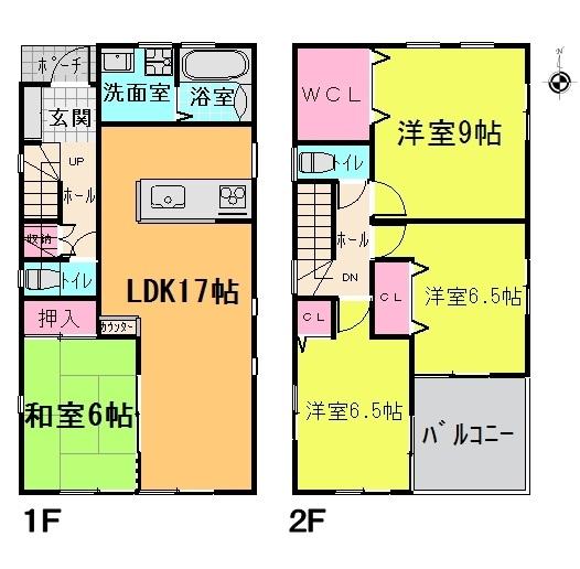 Floor plan. (1 Building), Price 38,800,000 yen, 4LDK, Land area 141.74 sq m , Building area 102.87 sq m