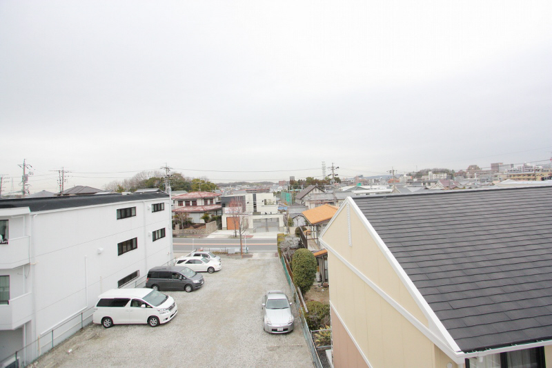 View. It is a view of the top floor angle room.