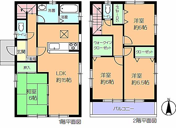 Floor plan. 29,800,000 yen, 4LDK, Land area 135 sq m , Building area 96.9 sq m