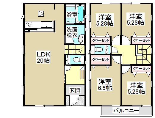 Floor plan. 39,800,000 yen, 4LDK, Land area 143.28 sq m , Building area 97.72 sq m