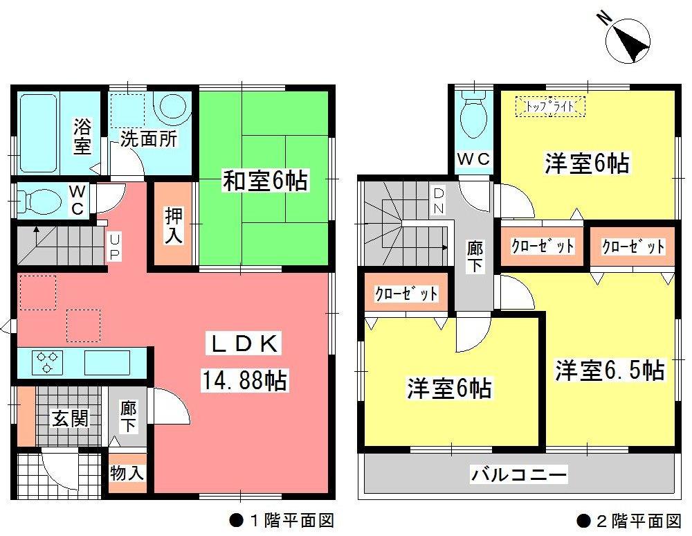 Floor plan. 35 million yen, 4LDK, Land area 101.85 sq m , Building area 93.57 sq m