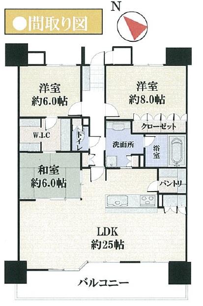 Floor plan. 3LDK, Price 25,800,000 yen, Footprint 102.69 sq m , Balcony area 17.12 sq m