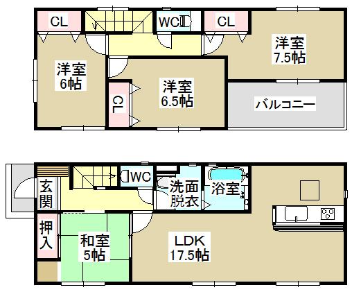 Floor plan. (3 Building), Price 27.5 million yen, 4LDK, Land area 183.93 sq m , Building area 99.38 sq m