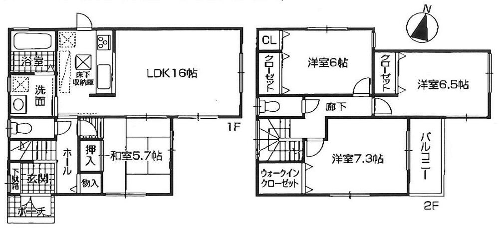 Floor plan. (Building 2), Price 34,800,000 yen, 4LDK, Land area 142 sq m , Building area 98.98 sq m