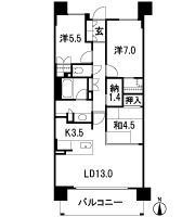 Floor: 3LD ・ K + N + WIC, the occupied area: 78.44 sq m, Price: 37,895,259 yen