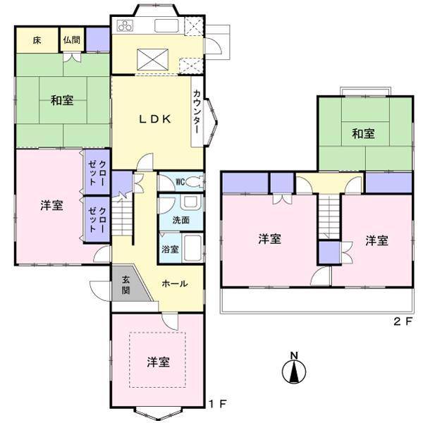 Floor plan. 48 million yen, 6LDK, Land area 235.83 sq m , Building area 128.78 sq m