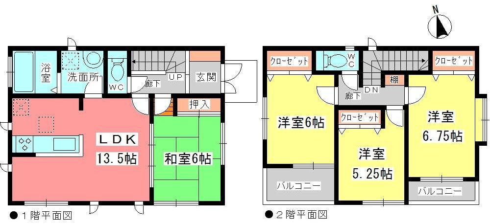 Floor plan. (1 Building), Price 31,800,000 yen, 4LDK, Land area 131.83 sq m , Building area 90.69 sq m