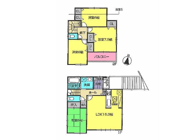 Floor plan. 38,300,000 yen, 4LDK, Land area 185.28 sq m , Building area 98.18 sq m floor plan