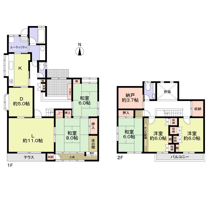 Floor plan. 54,900,000 yen, 5LDK + S (storeroom), Land area 302.41 sq m , Building area 162.82 sq m 5SLDK