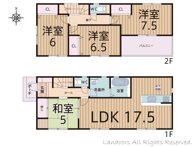 Floor plan. 27.5 million yen, 4LDK, Land area 183.93 sq m , Building area 99.38 sq m floor plan