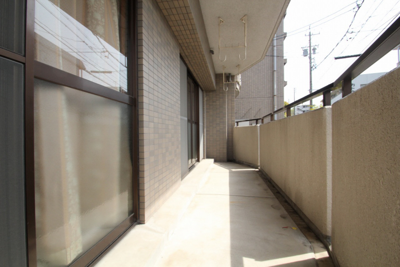 Balcony. Sunny wide veranda.