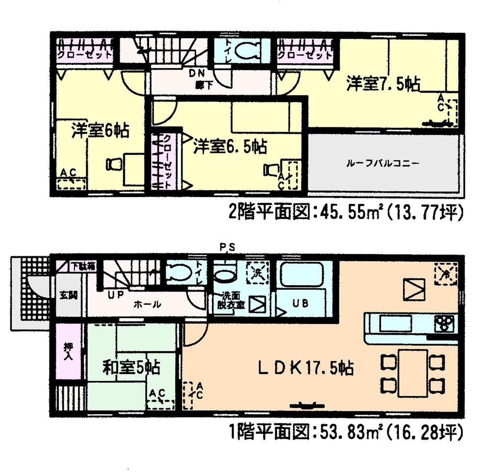 Floor plan. (3 Building), Price 27.5 million yen, 4LDK, Land area 183.93 sq m , Building area 99.38 sq m