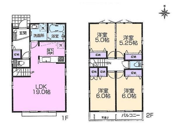 Floor plan. 38,600,000 yen, 4LDK, Land area 151.43 sq m , Building area 98.53 sq m