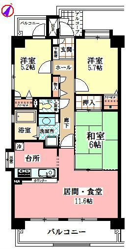 Floor plan. 3LDK, Price 16,900,000 yen, Occupied area 70.48 sq m