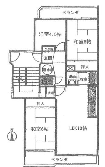 Floor plan. 3LDK, Price 8.8 million yen, Occupied area 61.94 sq m , Balcony area 11.26 sq m