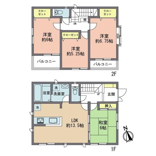 Floor plan. 31,800,000 yen, 4LDK, Land area 131.83 sq m , Building area 90.69 sq m