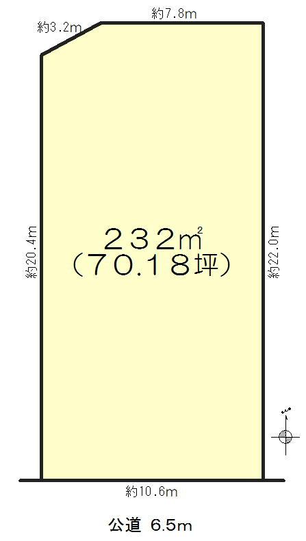 Compartment figure. Land price 59 million yen, Land area 232 sq m