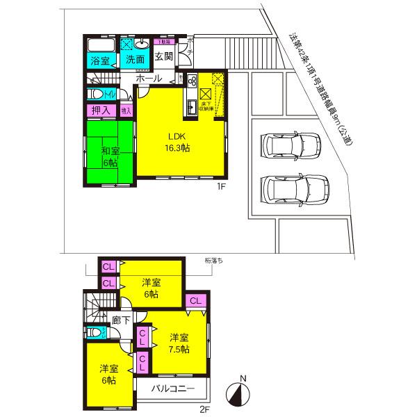 Floor plan. 38,300,000 yen, 4LDK, Land area 185.28 sq m , Building area 98.18 sq m