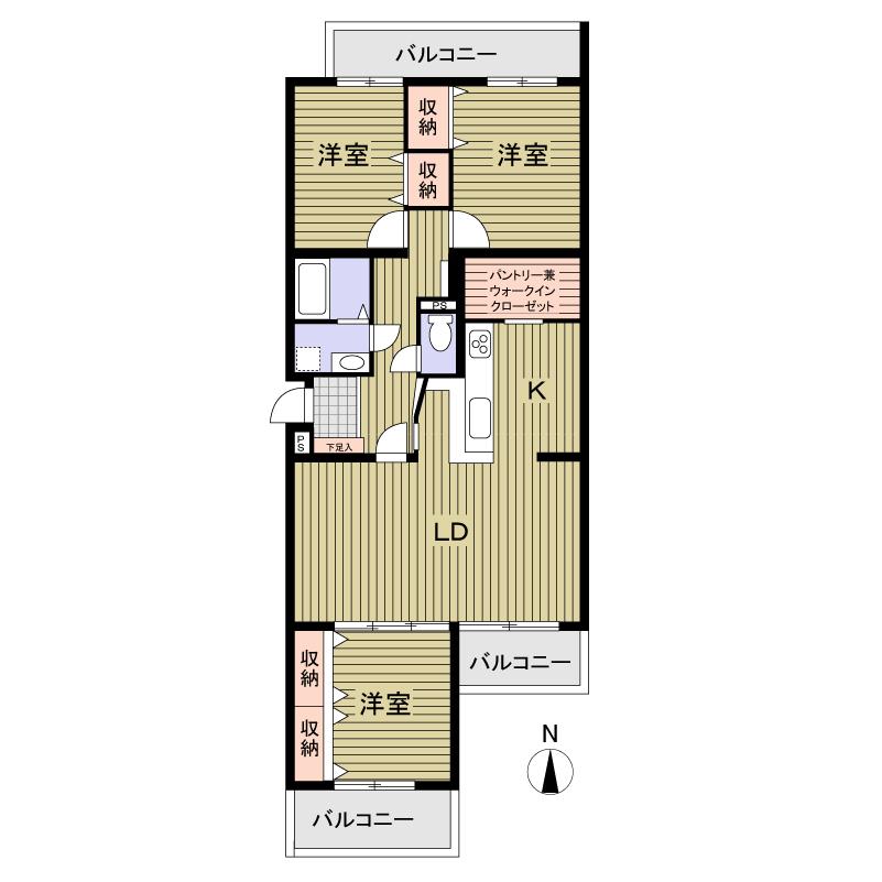 Floor plan. 3LDK, Price 22,800,000 yen, Occupied area 86.62 sq m , Balcony area 18.21 sq m 3LDK Occupied area 86.62 sq m