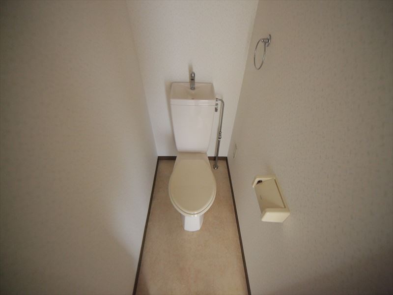 Toilet. Warm water washing toilet seat can be attached