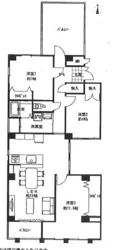 Floor plan. 3LDK, Price 16.8 million yen, Occupied area 87.82 sq m