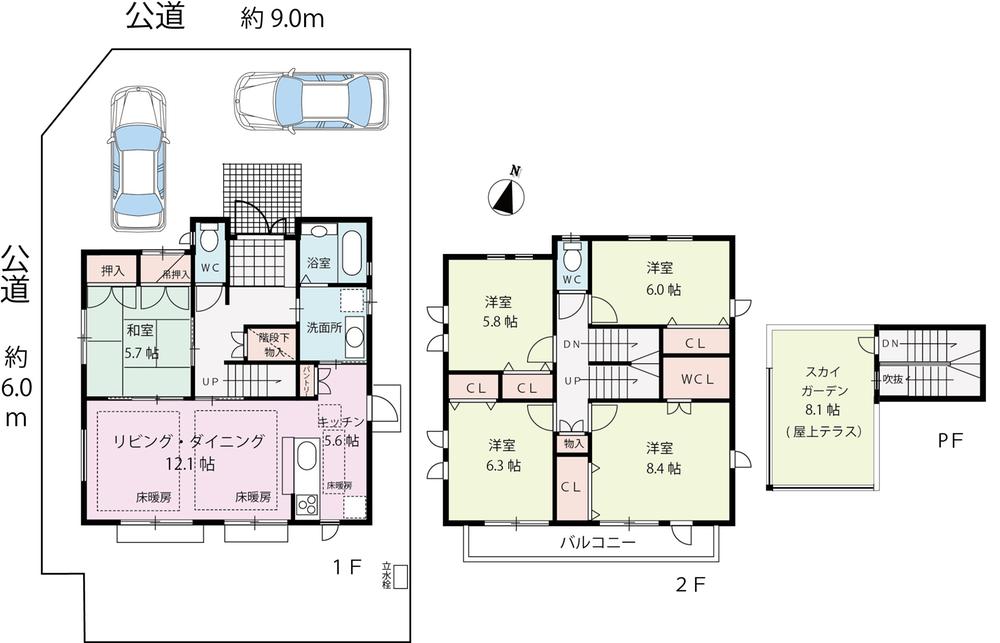 Floor plan. 40,800,000 yen, 5LDK + S (storeroom), Land area 171.31 sq m , Building area 126.5 sq m