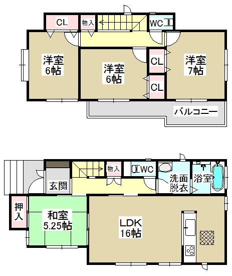 Floor plan. (A Building), Price 31,800,000 yen, 4LDK, Land area 113.41 sq m , Building area 98.56 sq m