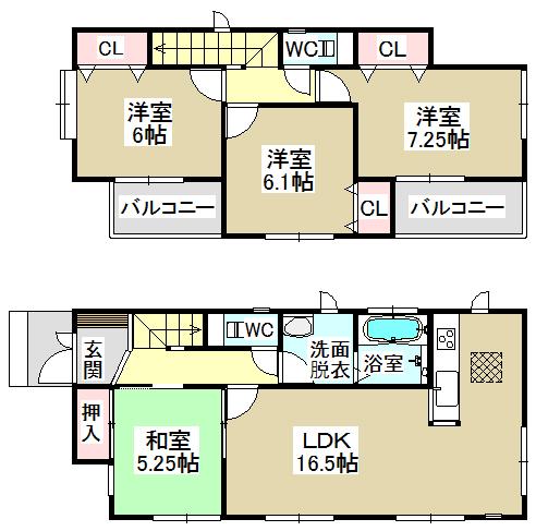 Floor plan. (B Building), Price 26,900,000 yen, 4LDK, Land area 124.72 sq m , Building area 96.69 sq m