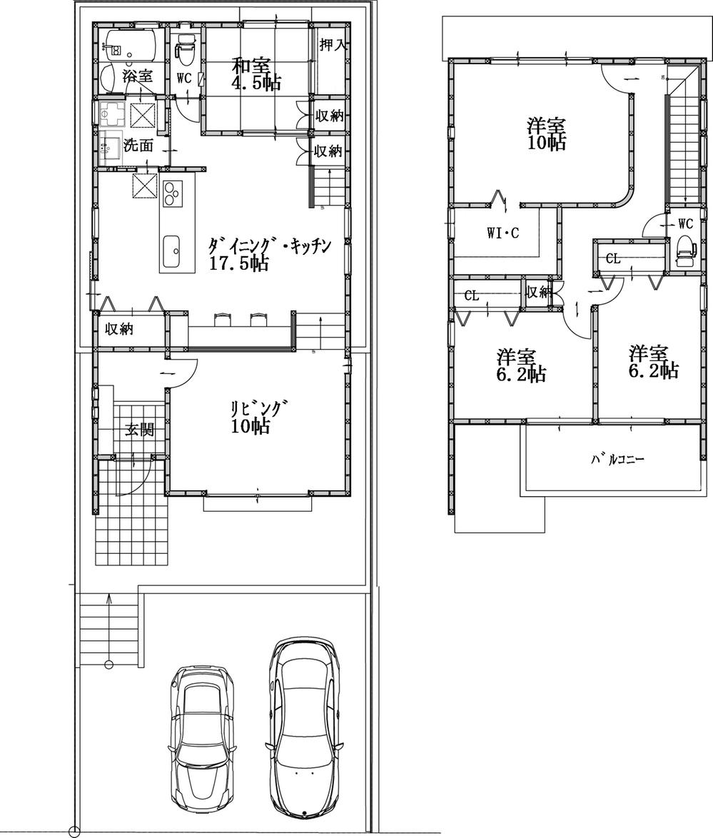 Floor plan. (East Building), Price 74,800,000 yen, 4LDK, Land area 157.46 sq m , Building area 128.35 sq m