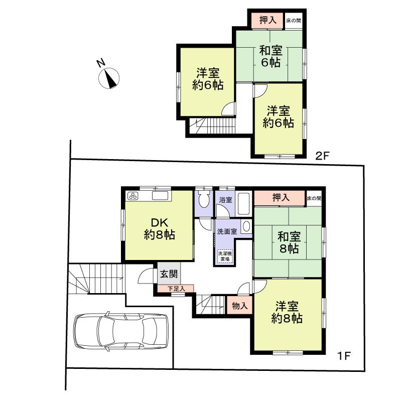 Floor plan. 28.8 million yen, 5DK, Land area 165 sq m , Building area 100.19 sq m 5DK