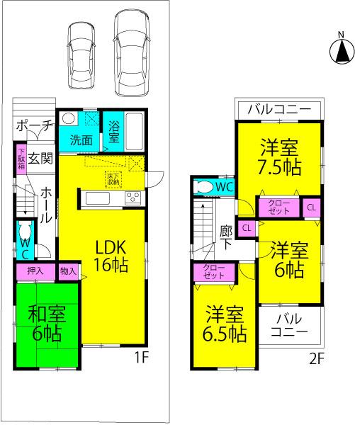 Floor plan. 36,800,000 yen, 4LDK, Land area 131.71 sq m , Building area 98.01 sq m